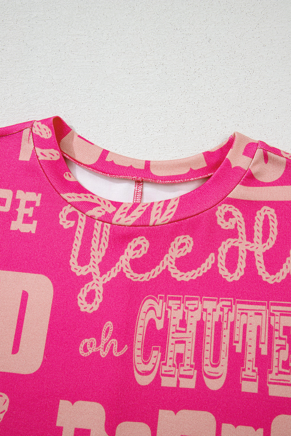 Rose Vintage Letter Print Graphic Loose Tee