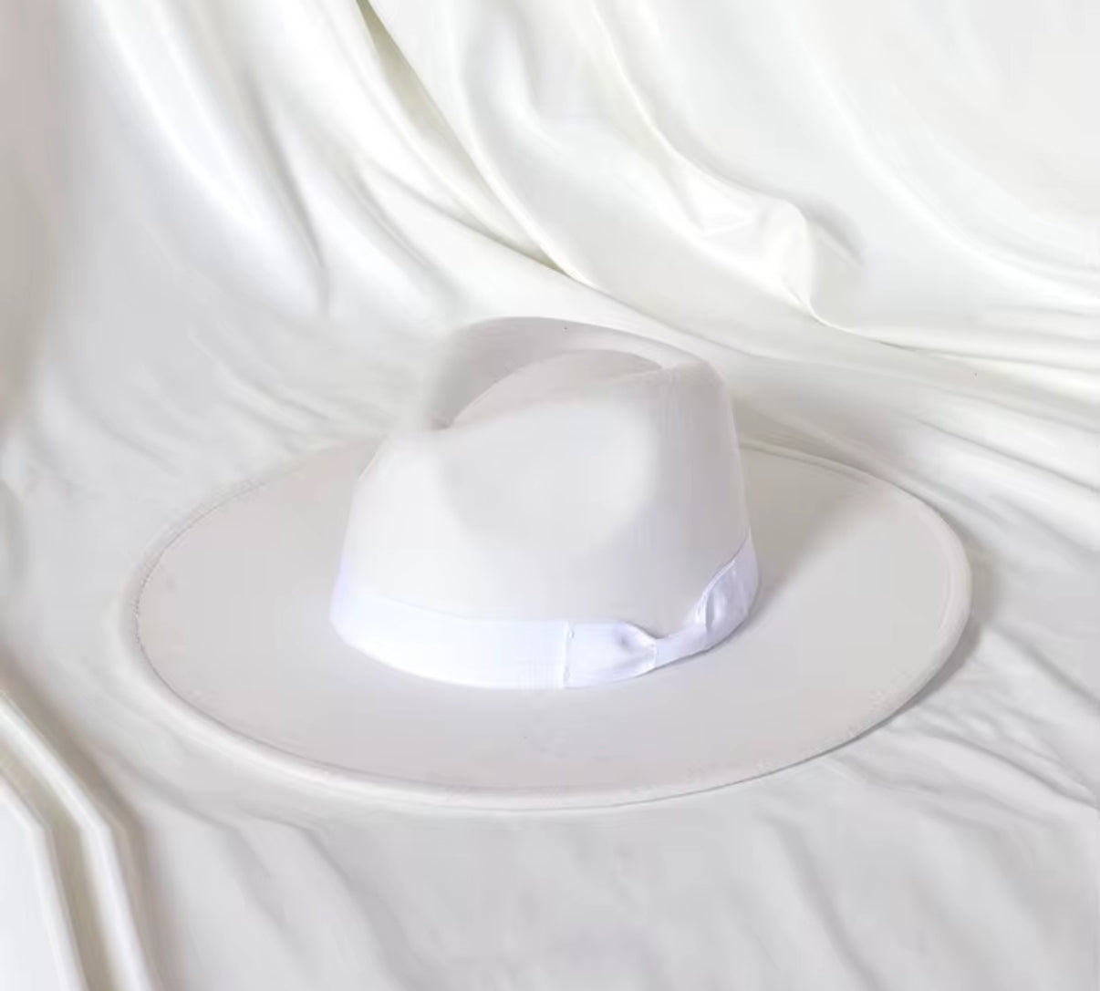 Luxury  Bow Tie Fedora Hat-White-1