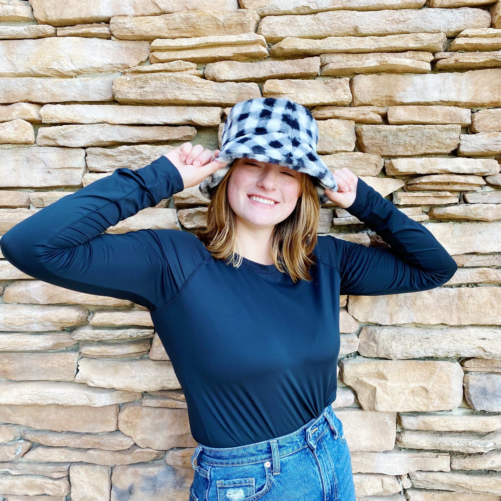 Super Cozy Checkered Bucket Hat-3