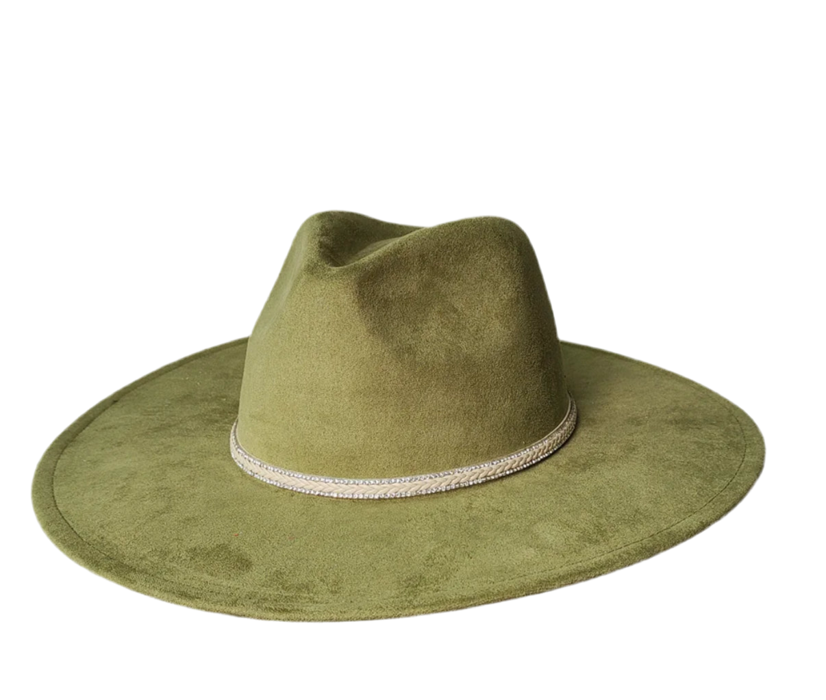 Dazzleme Suede Wide Brim Fedora Hat - Vegan Suede Material, Adjustable Straps, 10cm Brim, 12cm Height, Unisex Fashion Accessory-2