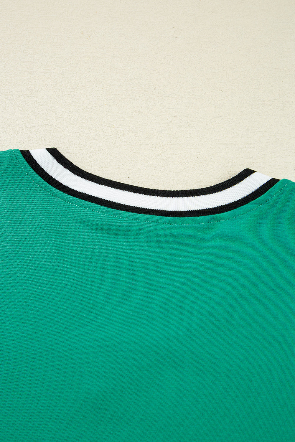 Mint Green Preppy Contrast Striped V Neck Long Sleeve T-shirt Dress