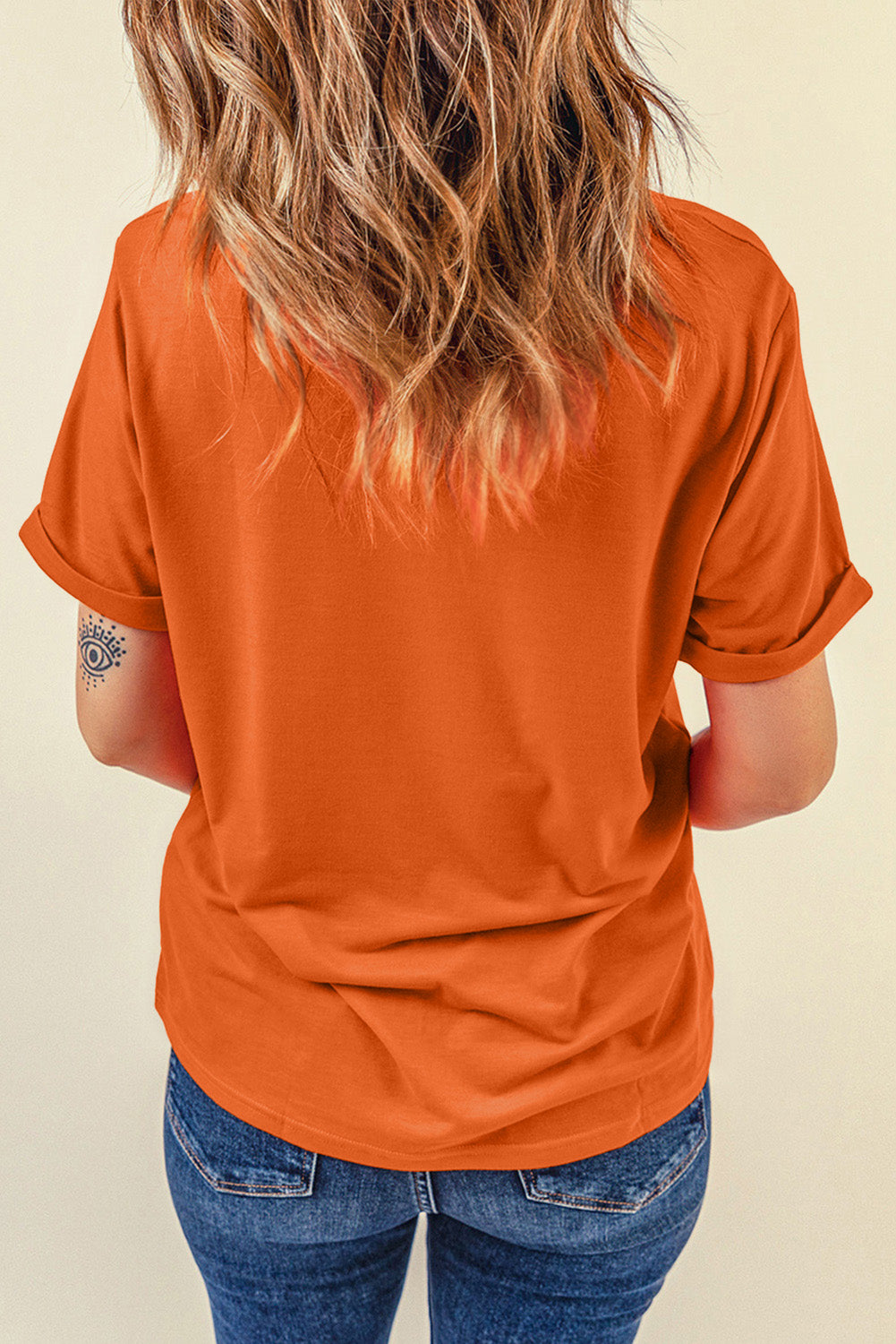 Orange PUMPKIN QUEEN Graphic Crew Neck Tee