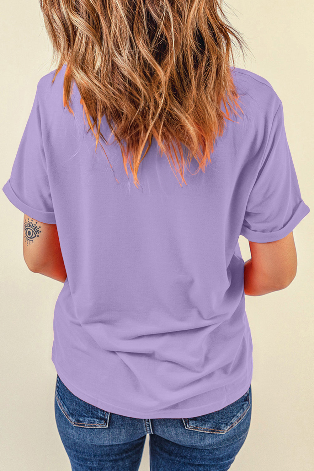 Wisteria Boo Checkered Ghost Crewneck Graphic Tee