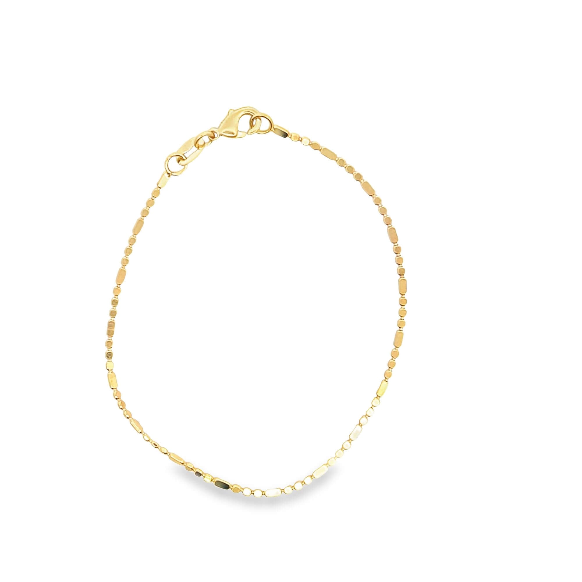 1mm Flat Beaded Bar Bracelet   (I376A)-0