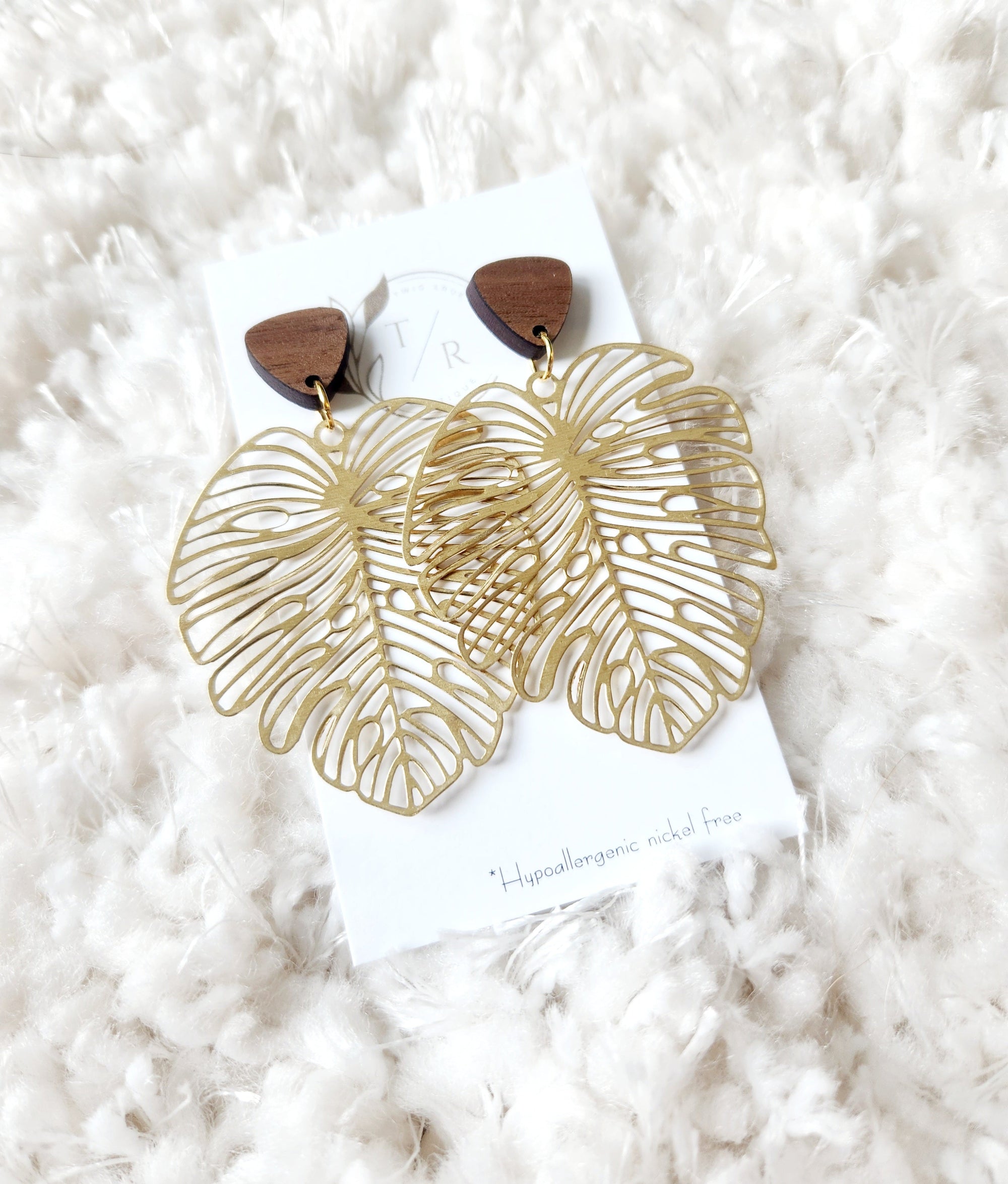 Monstera earring
