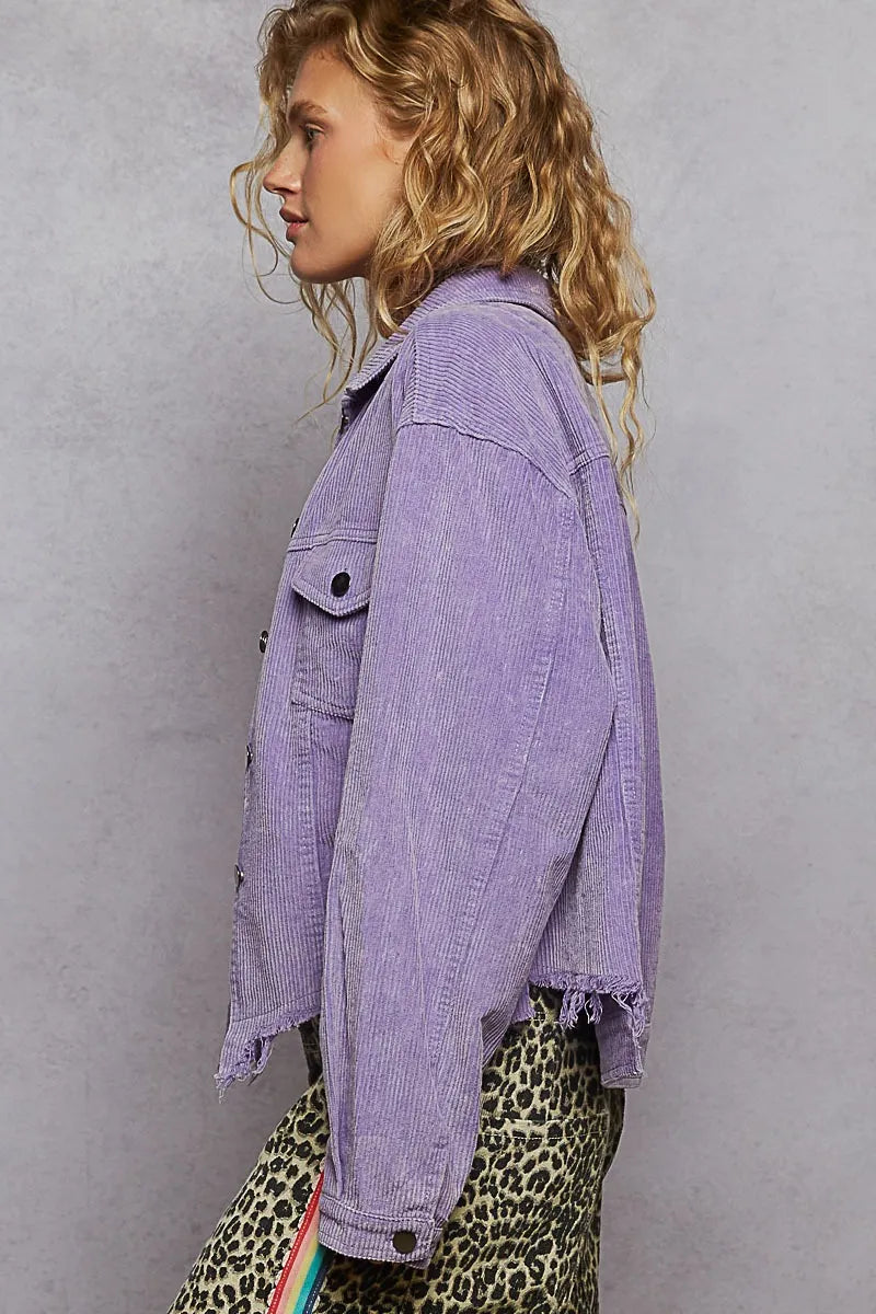 Button Down Corduroy Trucker Jacket
