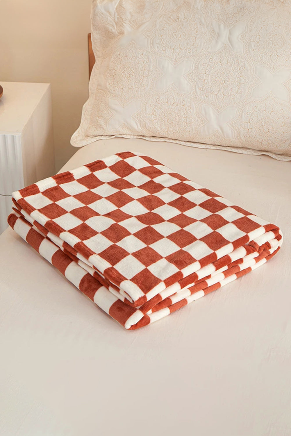 Orange Checkerboard Printed Soft Throw Blanket 120*200cm