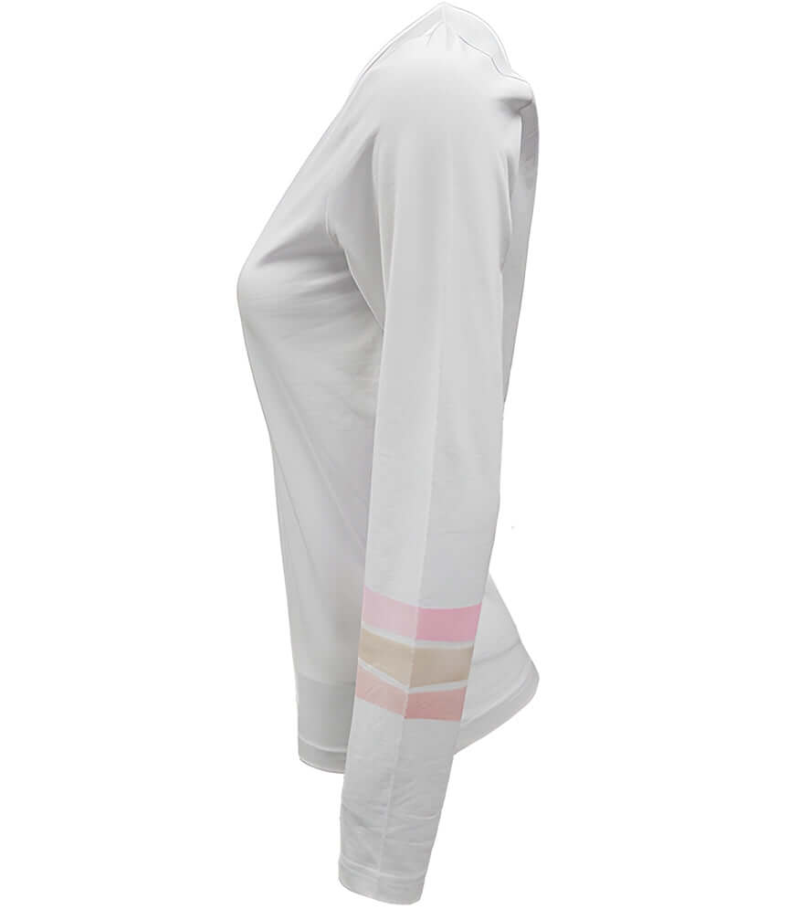 White 3 Stripe Long Sleeve T-shirt