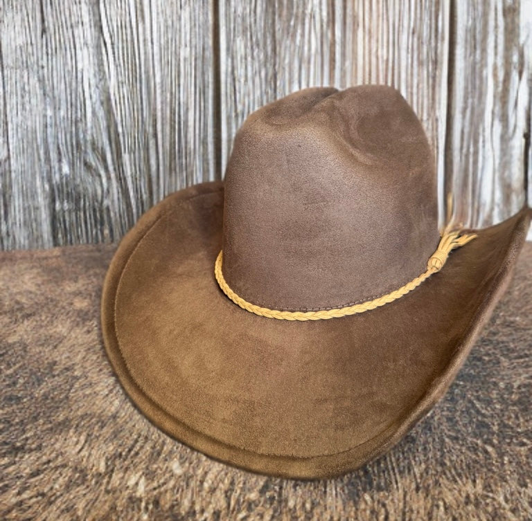 Premium Suede Cowboy Hat - Adjustable Straps Inside, Unisex Design, Size 56-58cm, Western Style, Fashionable & Functional, Shipped in a Box-1