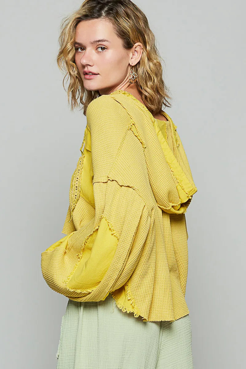 Raw Hem Cropped Hooded Jacket