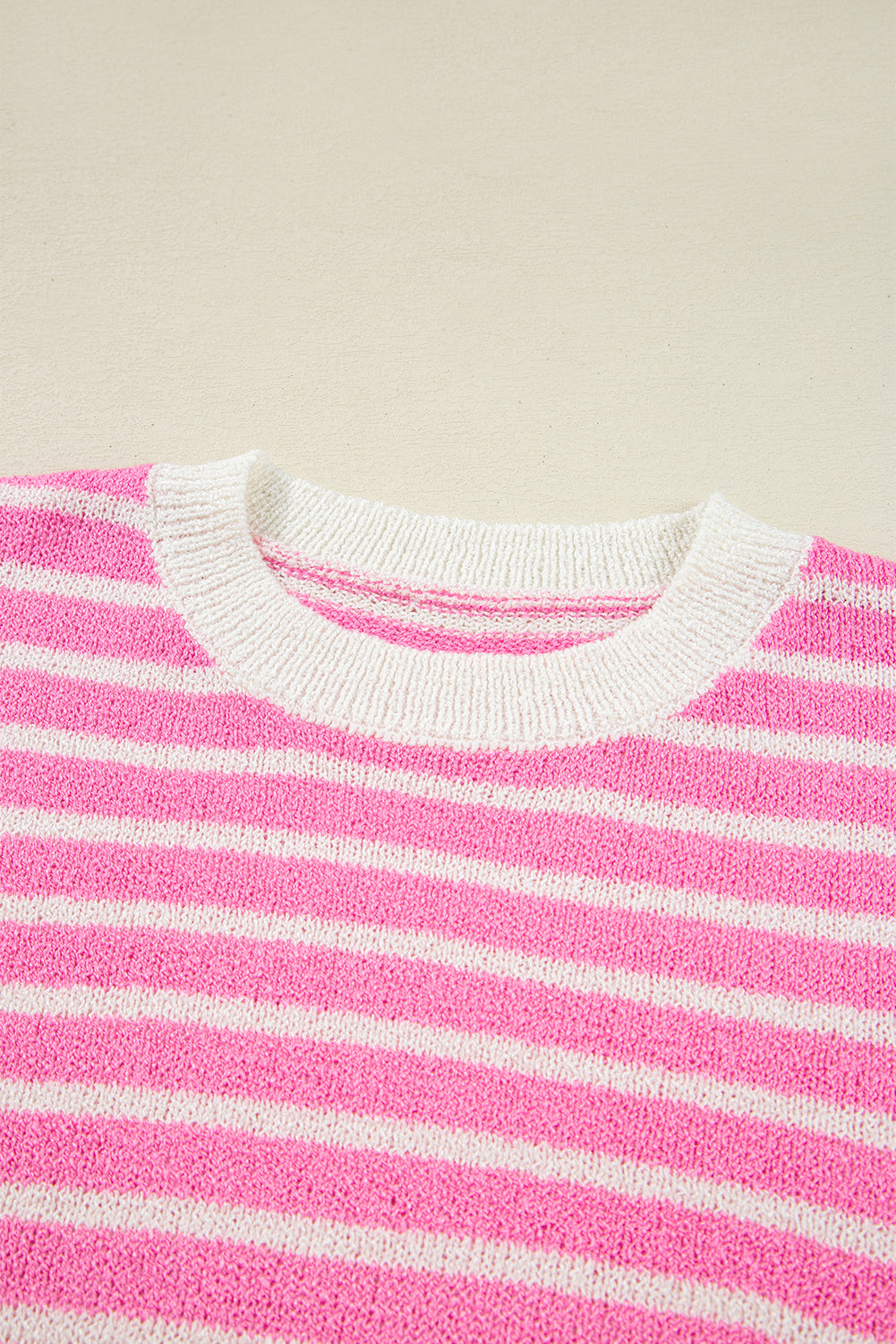 Multicolour Colorblock Striped Patchwork Dolman Sleeve Slit Sweater