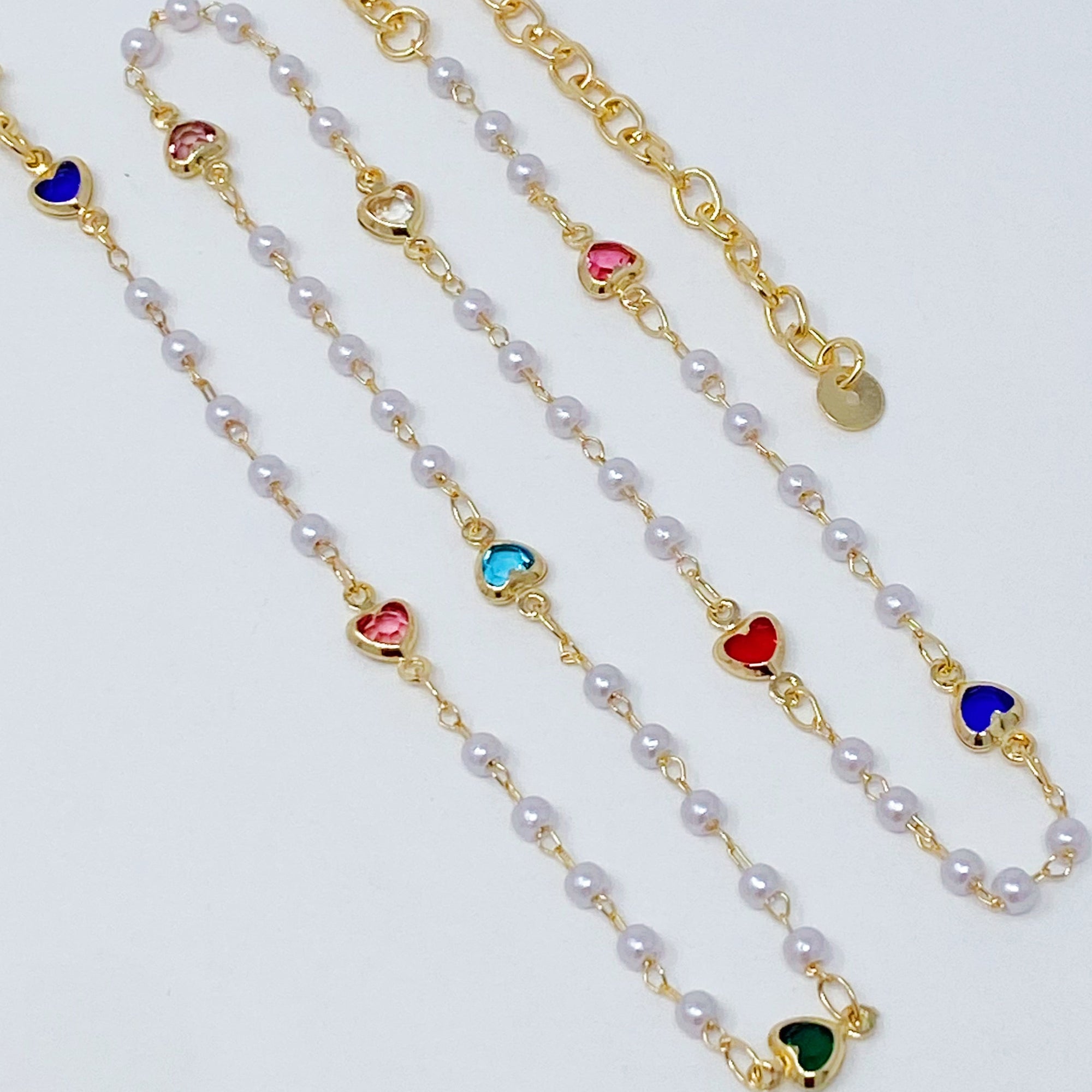 Precious Mini Heart Pearl Chain Necklace-0