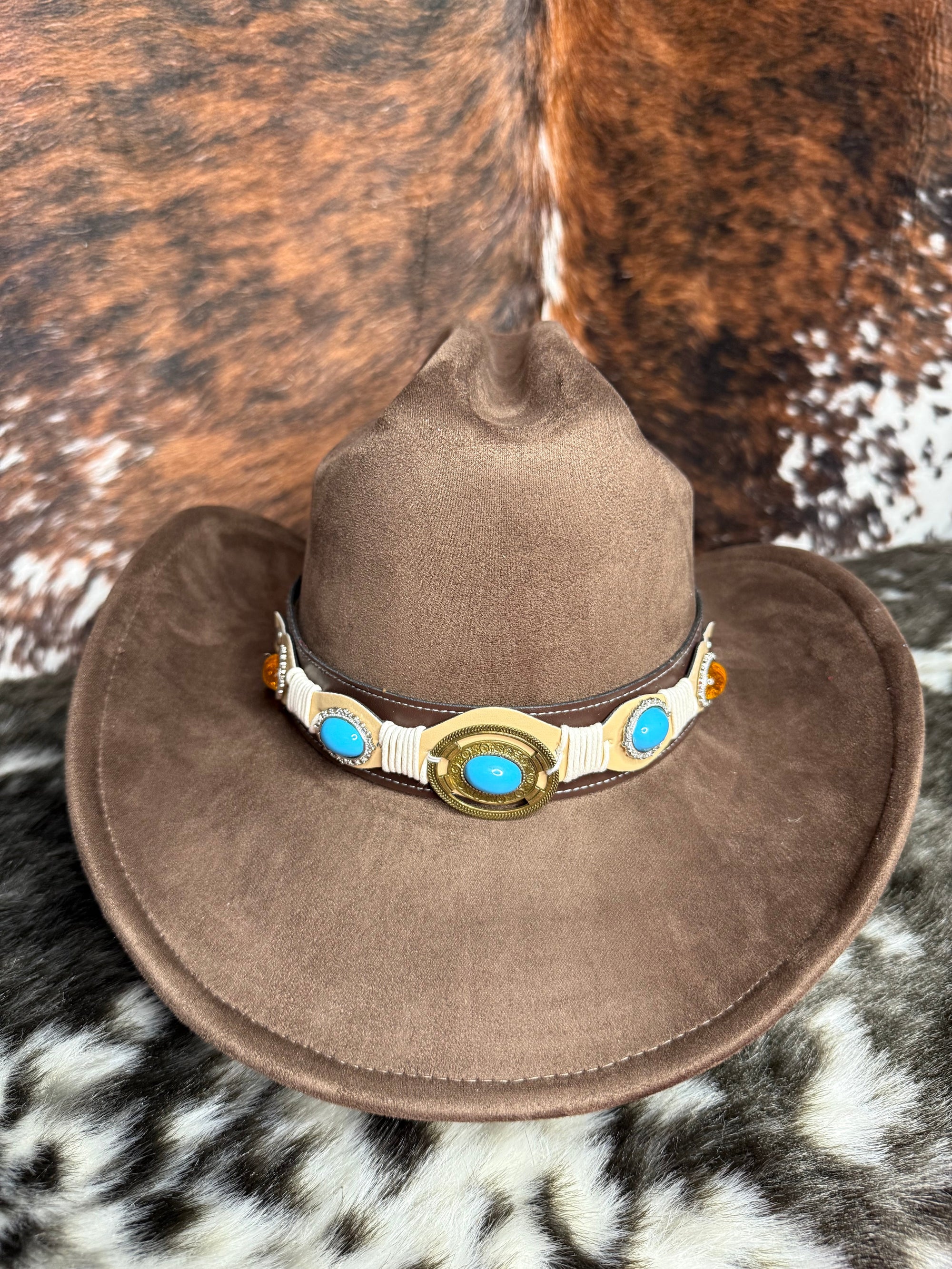 Premium Suede Cowboy Hat - Adjustable Straps Inside, Unisex Design, Size 56-58cm, Western Style, Fashionable & Functional, Shipped in a Box-0