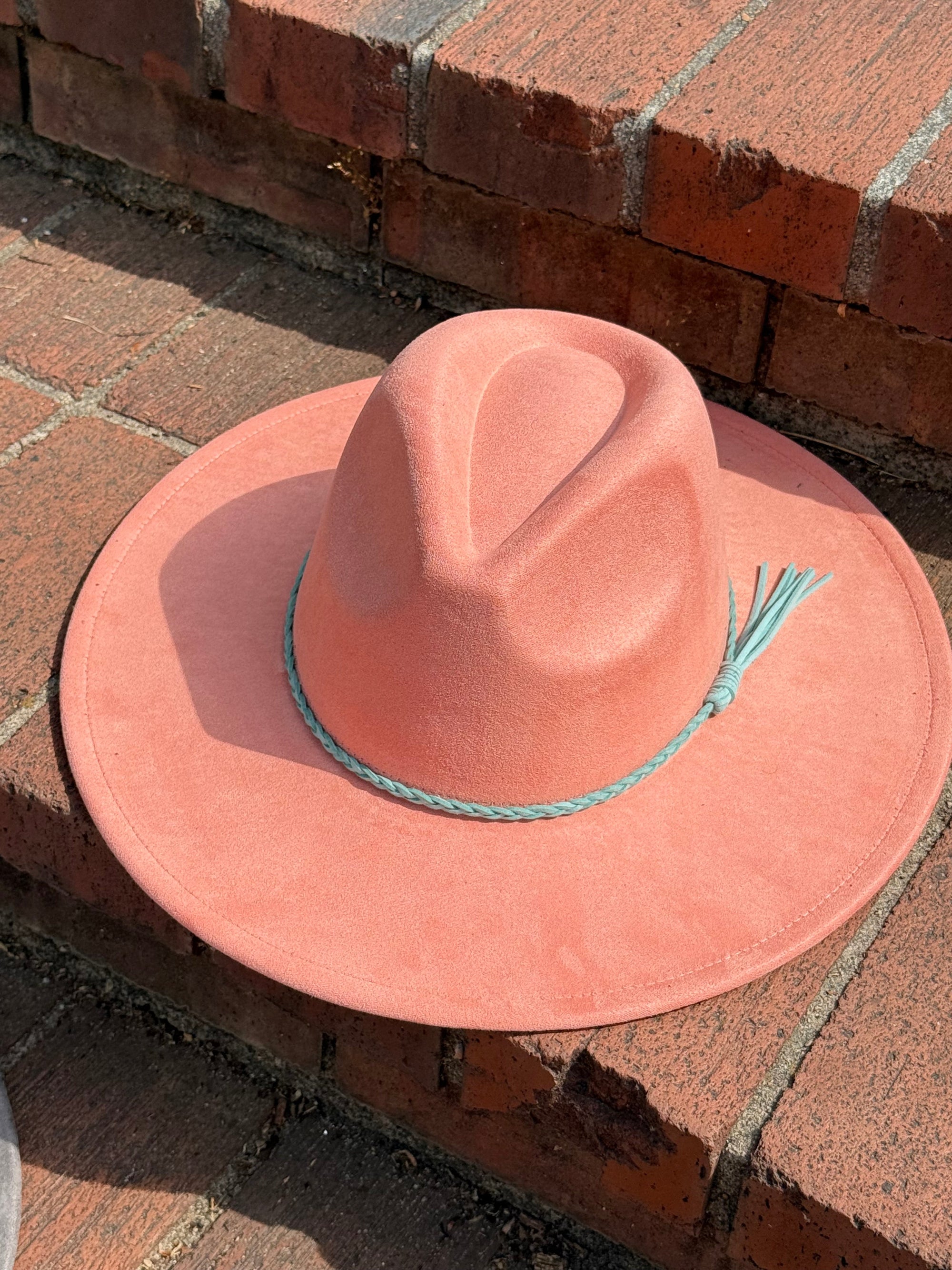 Premium Vegan Tribal Suede Fedora Hat-23
