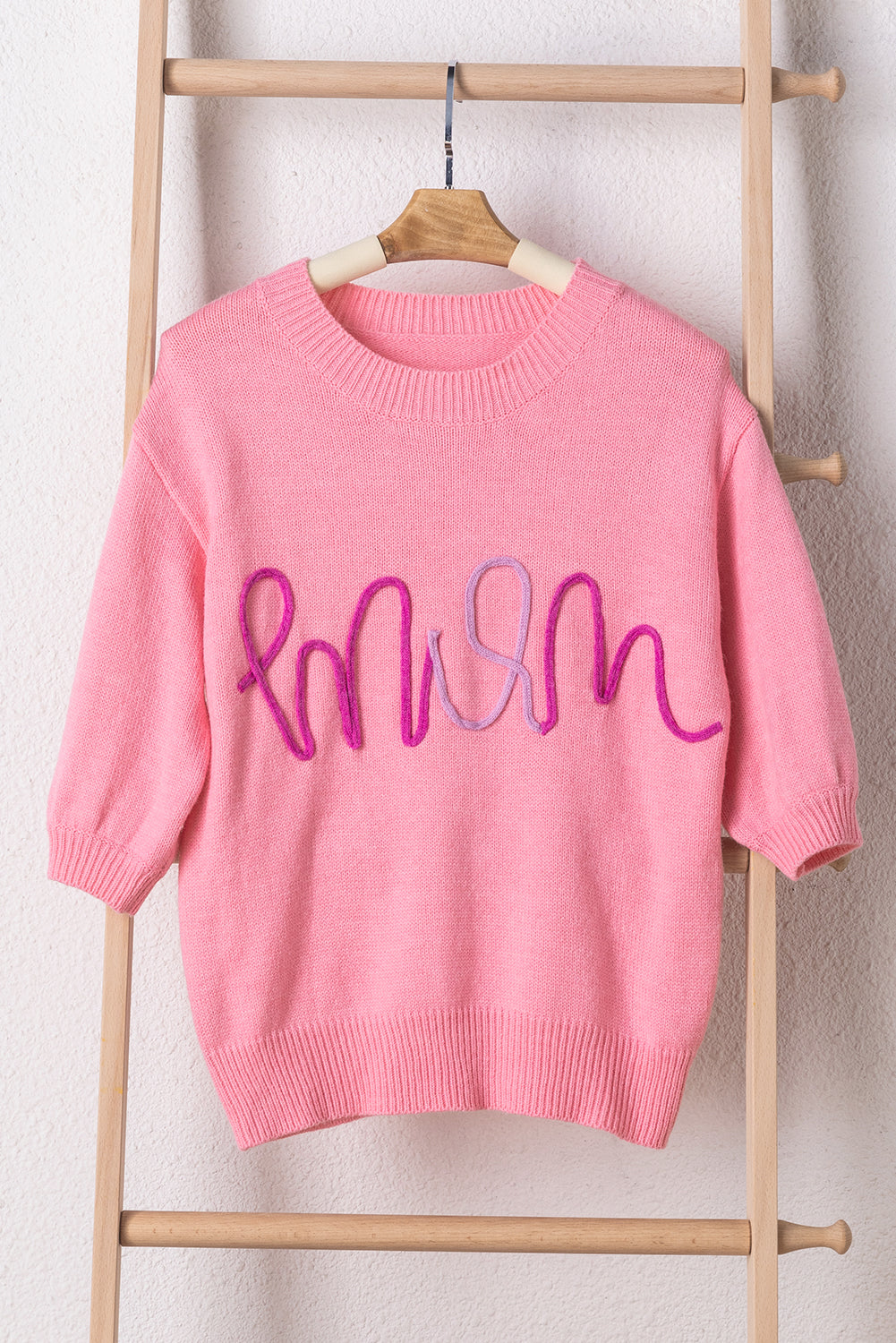Maxine Mom Tinsel Front Short Sleeve Sweater-2