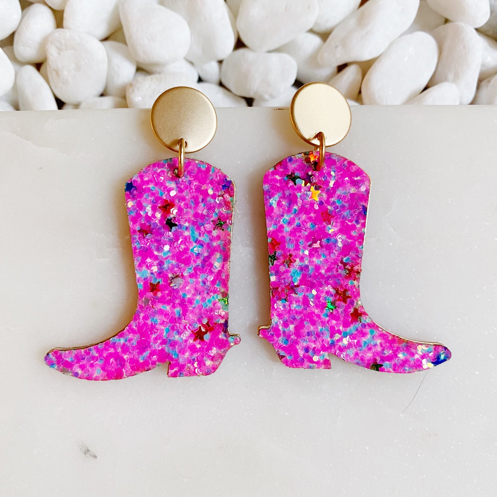 Glittered Up Cowgirl Earrings-4