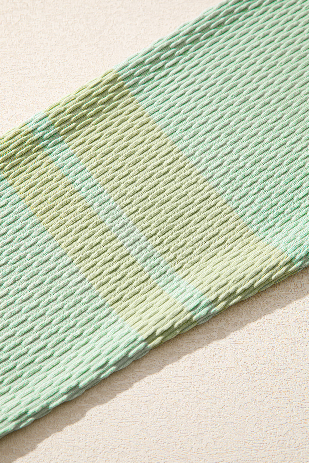 Meadow Mist Green Textured Colorblock Sleeve Henley Sweatshirt