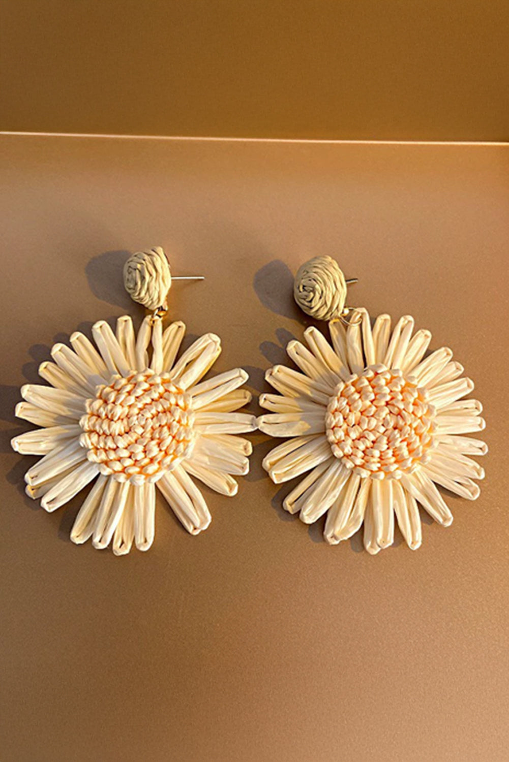 White Boho Flower Drop Earrings