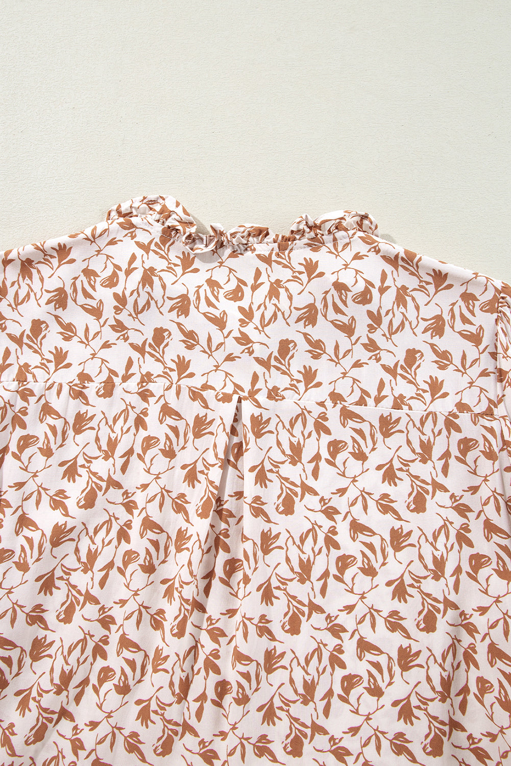 Yellow Printed Floral Print Lace Detail Puff Sleeve Shirt