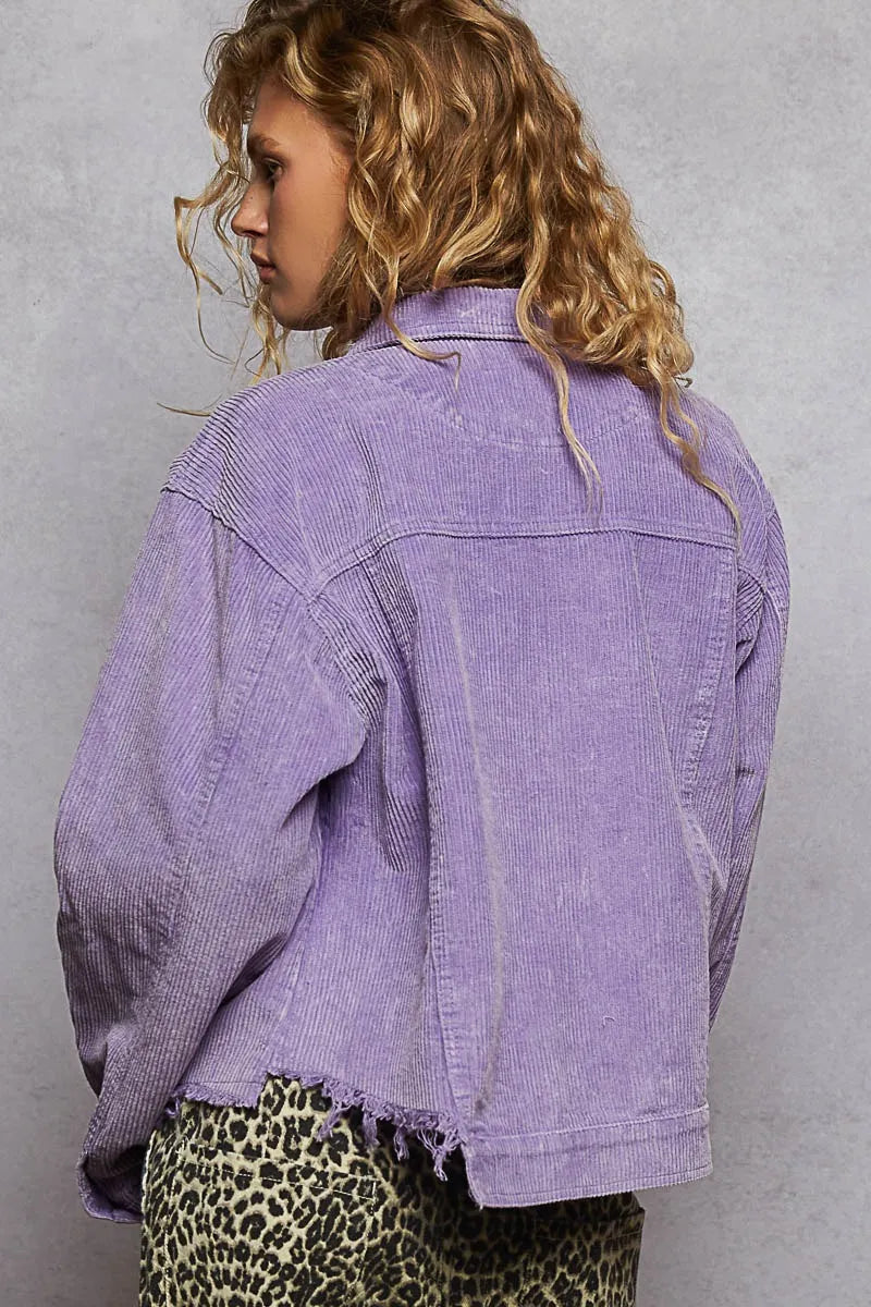 Button Down Corduroy Trucker Jacket