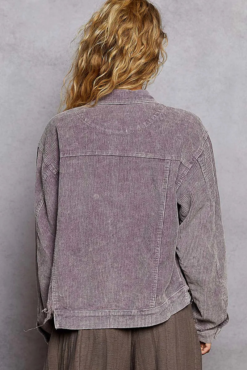 Button Down Corduroy Trucker Jacket