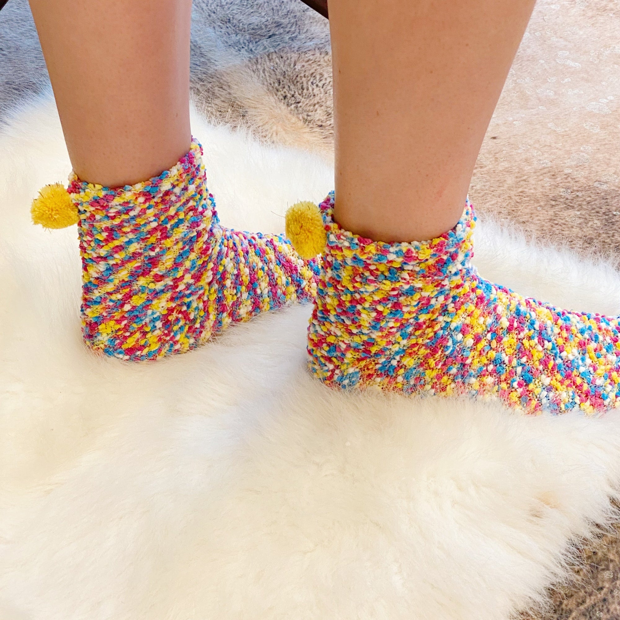 Fuzzy Pom Confetti Socks-4