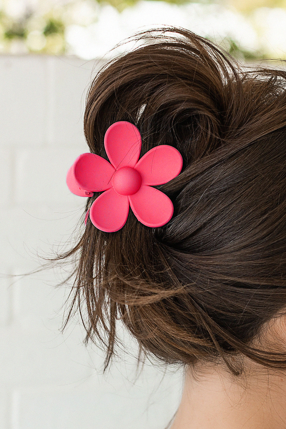 Rosy Flower Hair Claw Clip