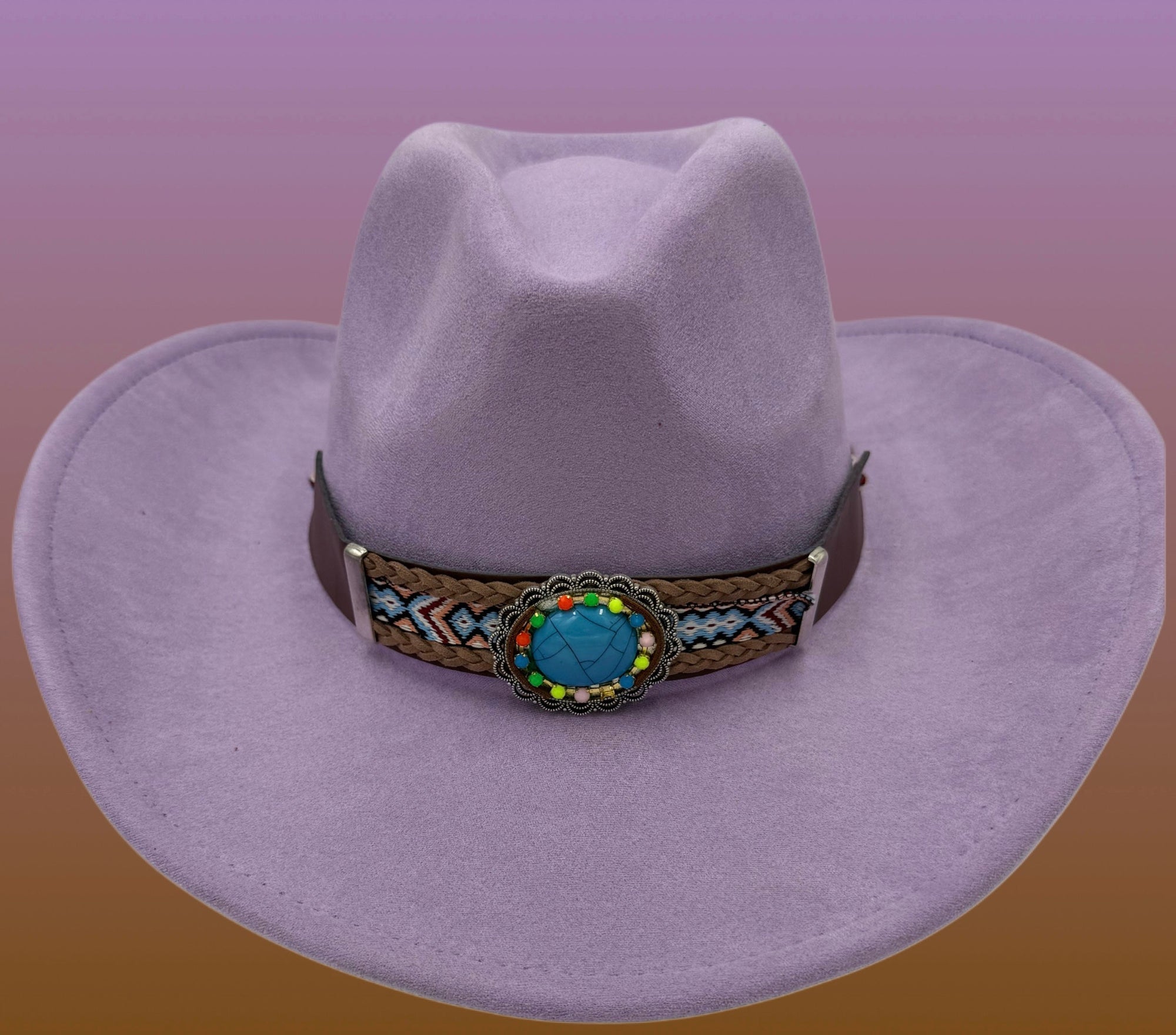Lavender Suede Cowboy Hat-0