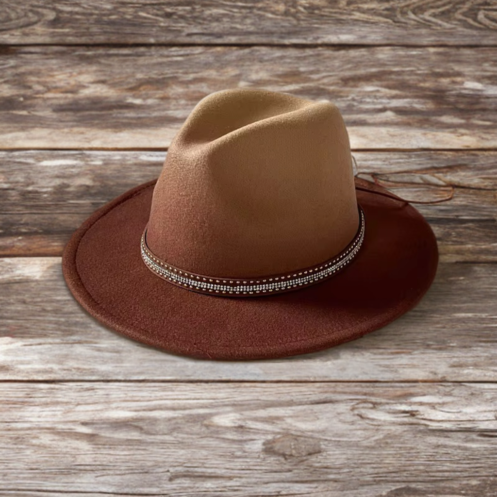 Gradient Fedora Hat- Cognac-0