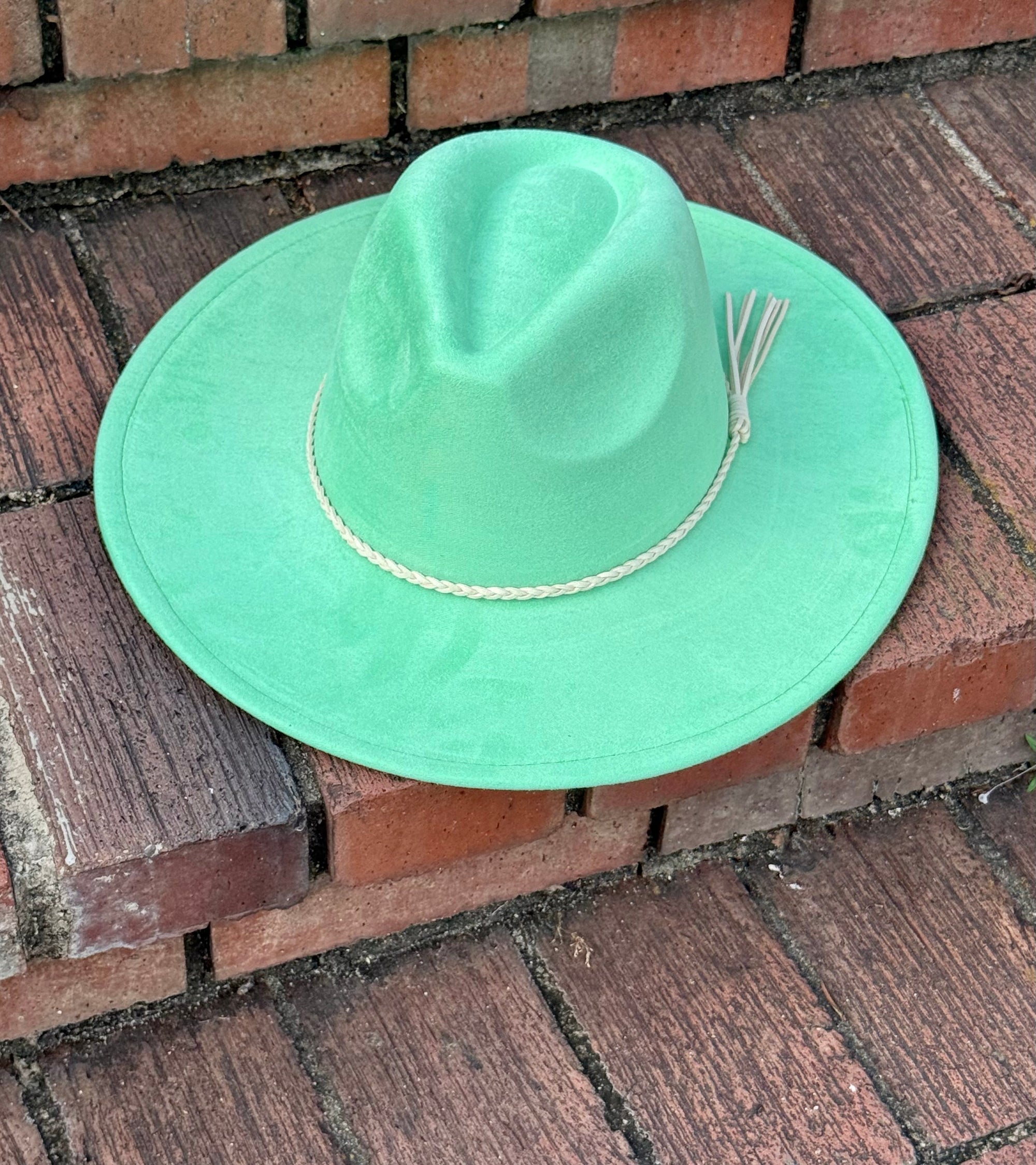Premium Vegan Tribal Suede Fedora Hat-27