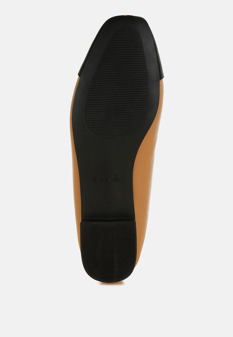 Acino Faux Leather Bow Detail Ballerinas-4