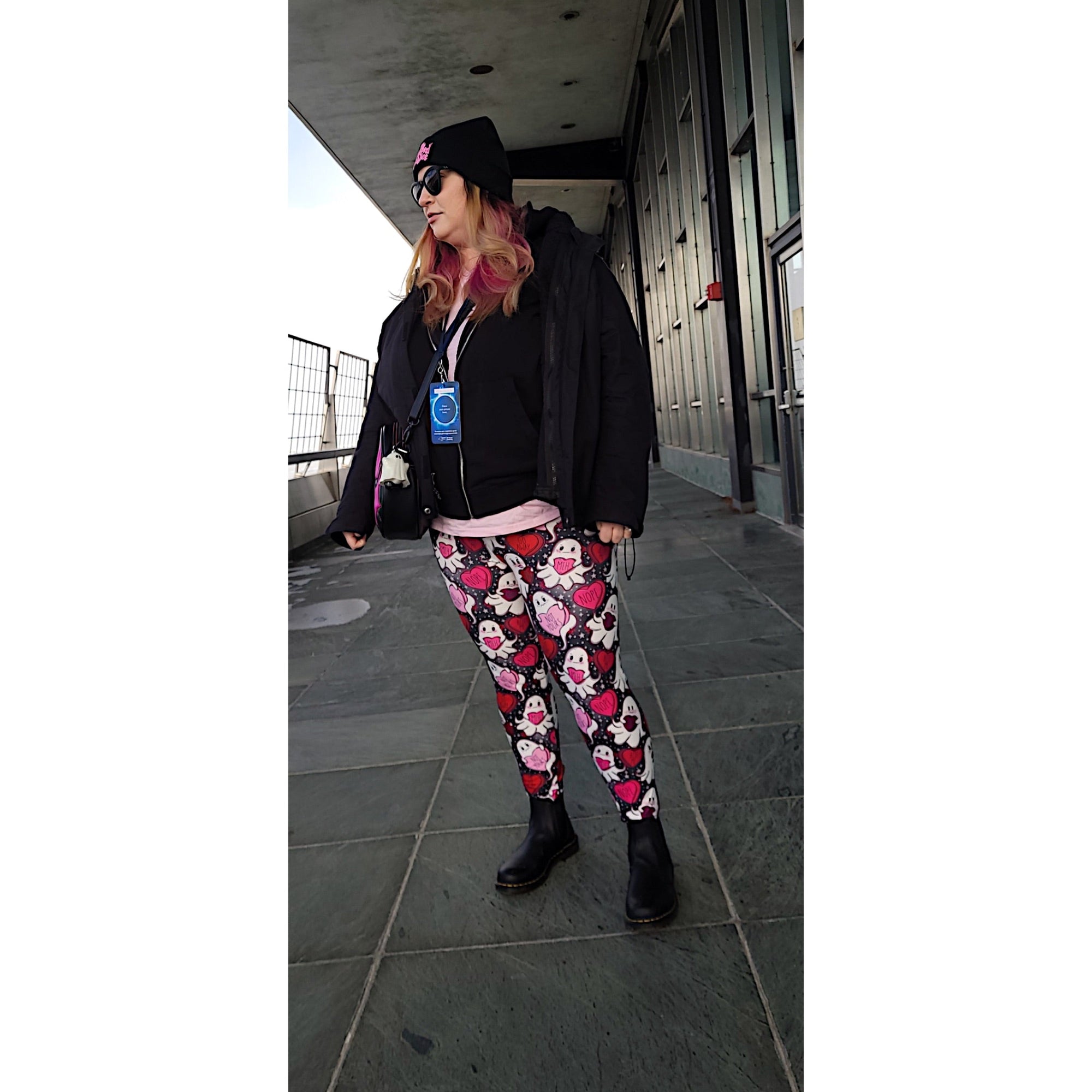 Anti-Love Ghosties (Semi-Exclusive) - Ghost Hearts Valentine's Day Love High-quality Handcrafted Vibrant Leggings