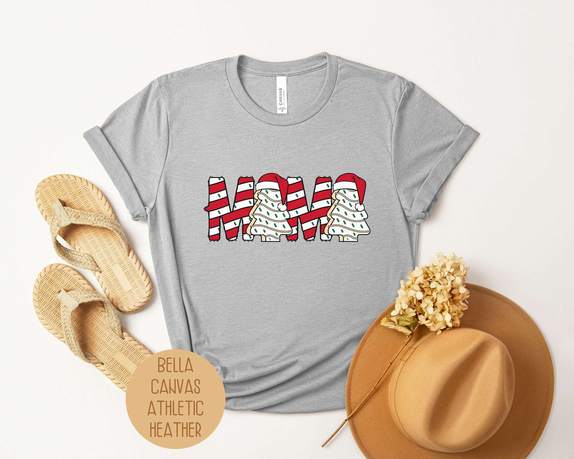 Mama Christmas Tree Cake Holiday Shirt-3