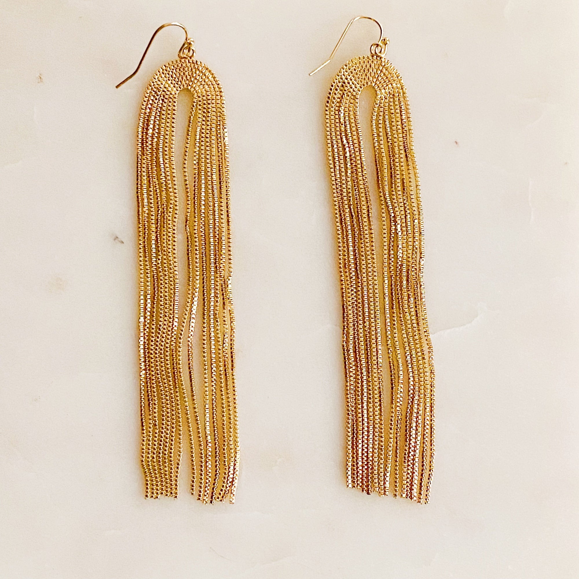Strands Of Chain Drop Earrings-2