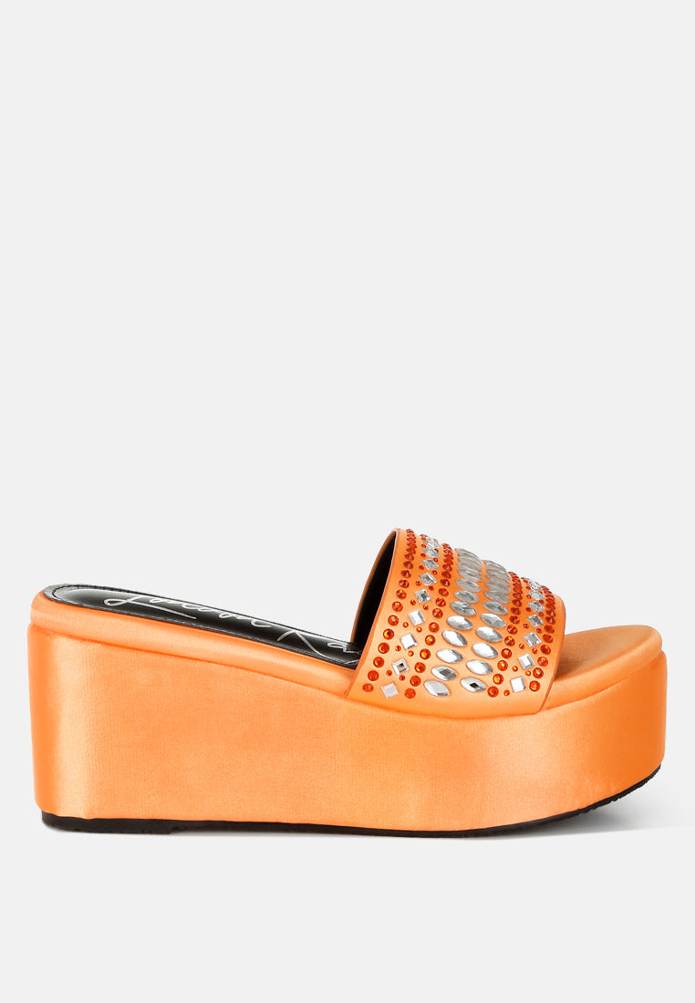 Batanga Diamante & Rhinestone Detail Stylish Flatforms-6