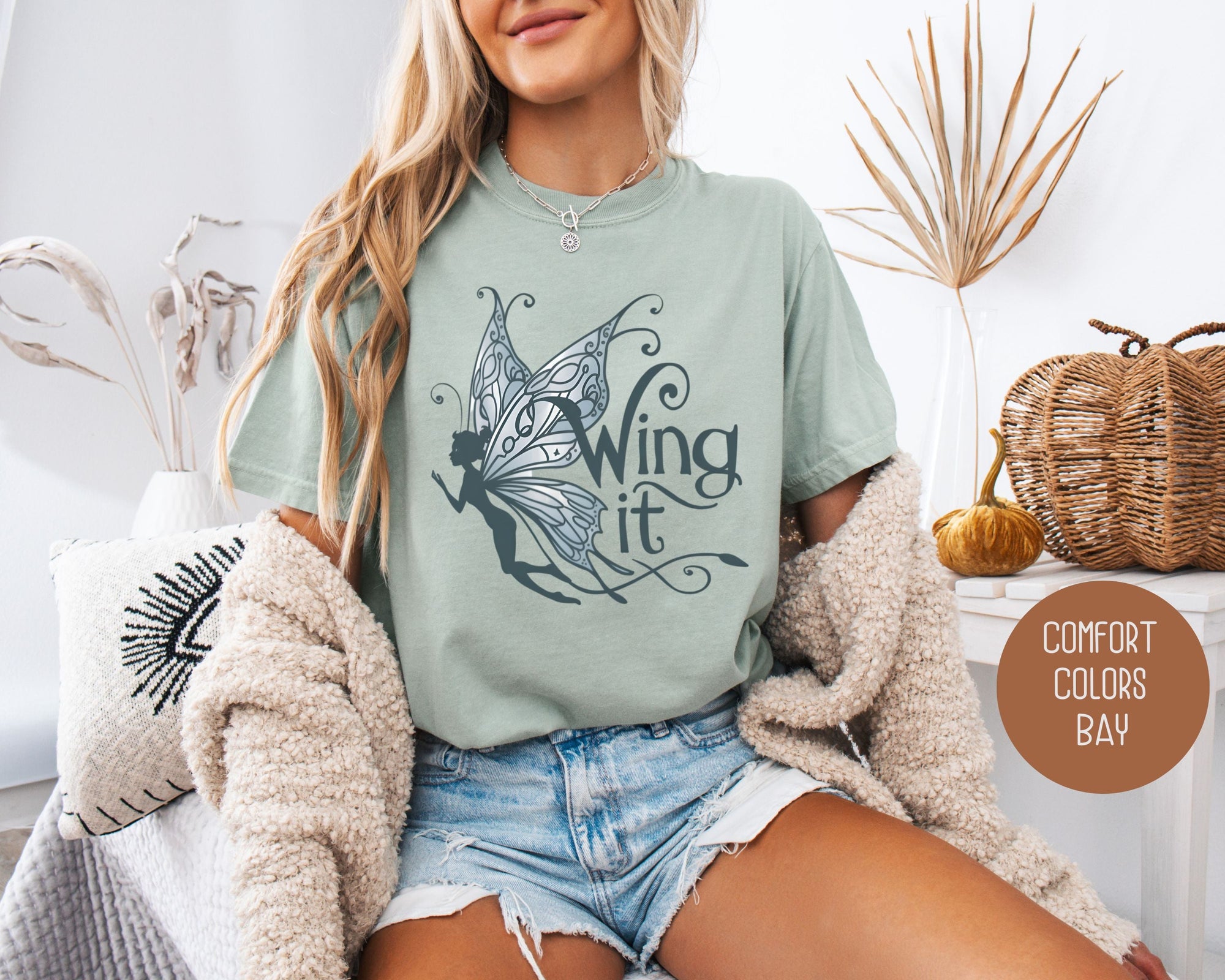 Wing It Fairy Comfort Colors Shirt-2