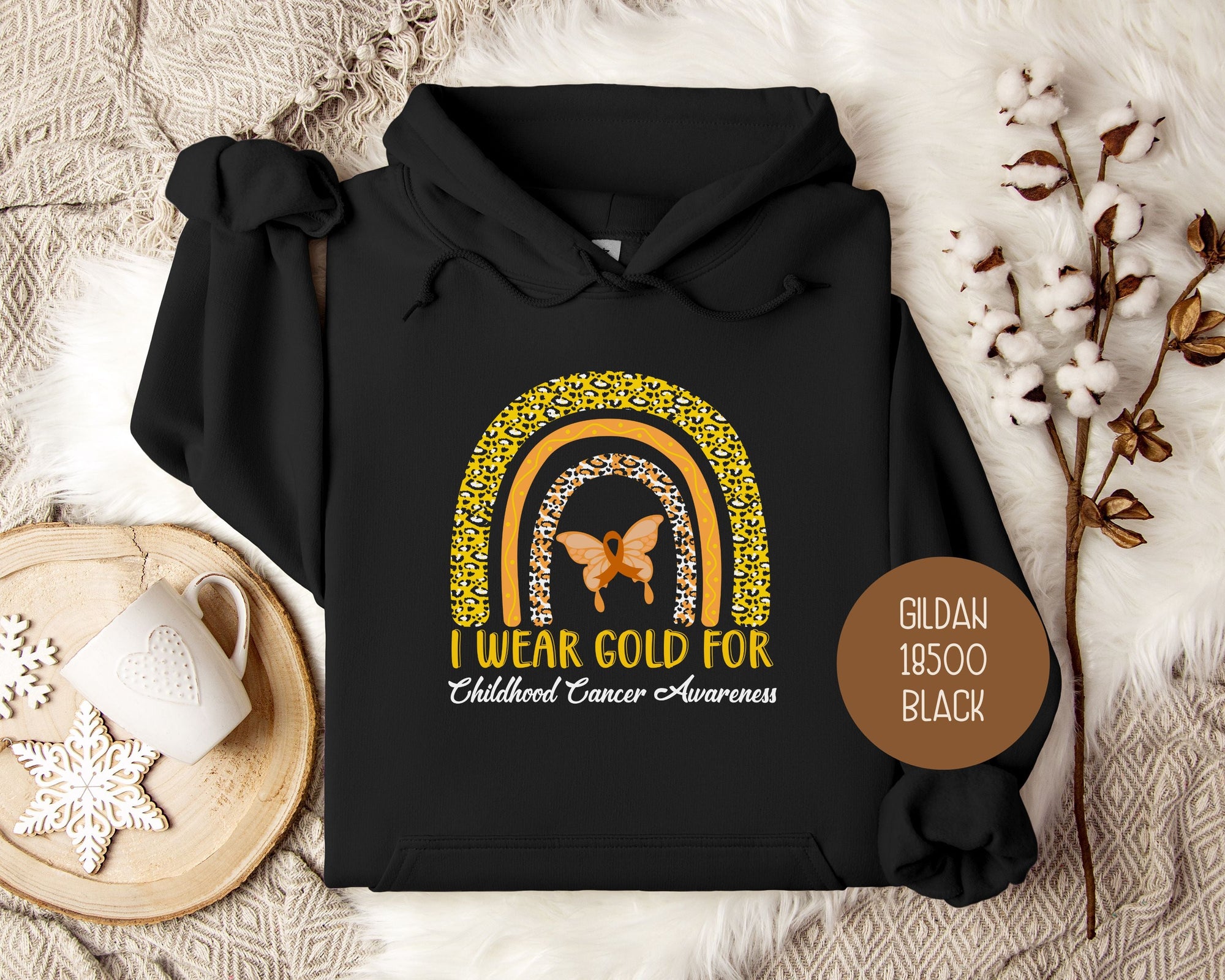 I Wear Gold In September for Childhood Cancer Awareness Month Hoodie-2