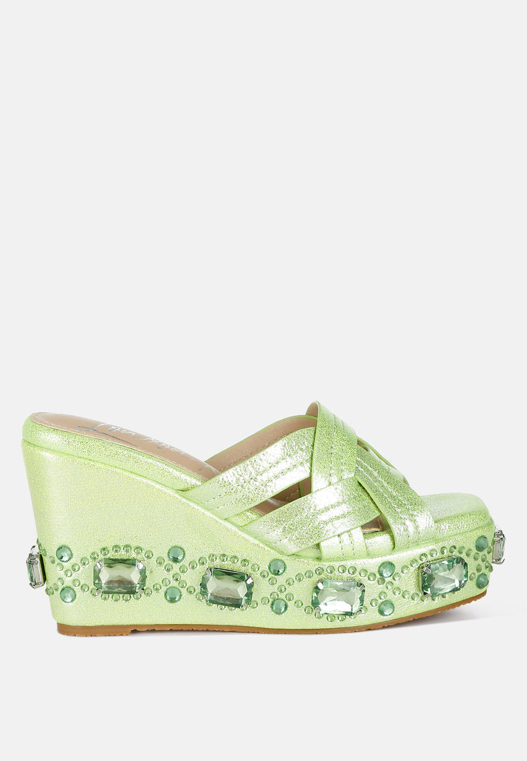 Blistronic Chunky Diamante & Rhinestone Cut-Out Sandals-6