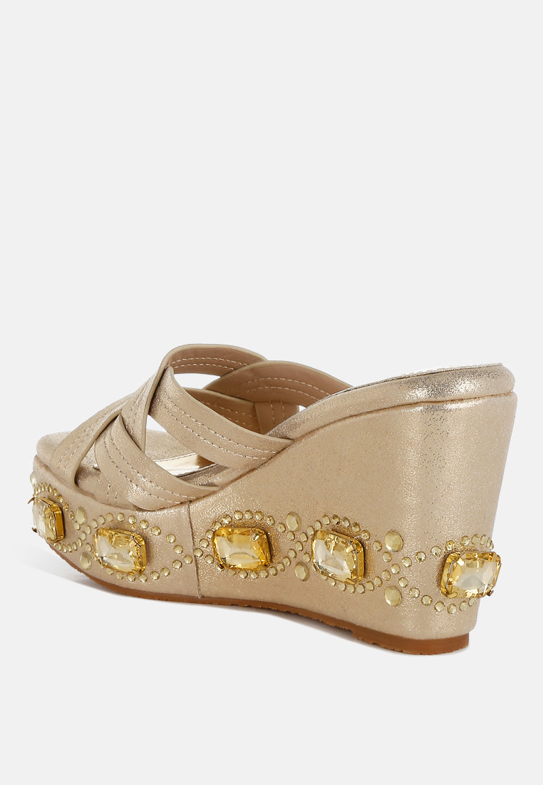 Blistronic Chunky Diamante & Rhinestone Cut-Out Sandals-2