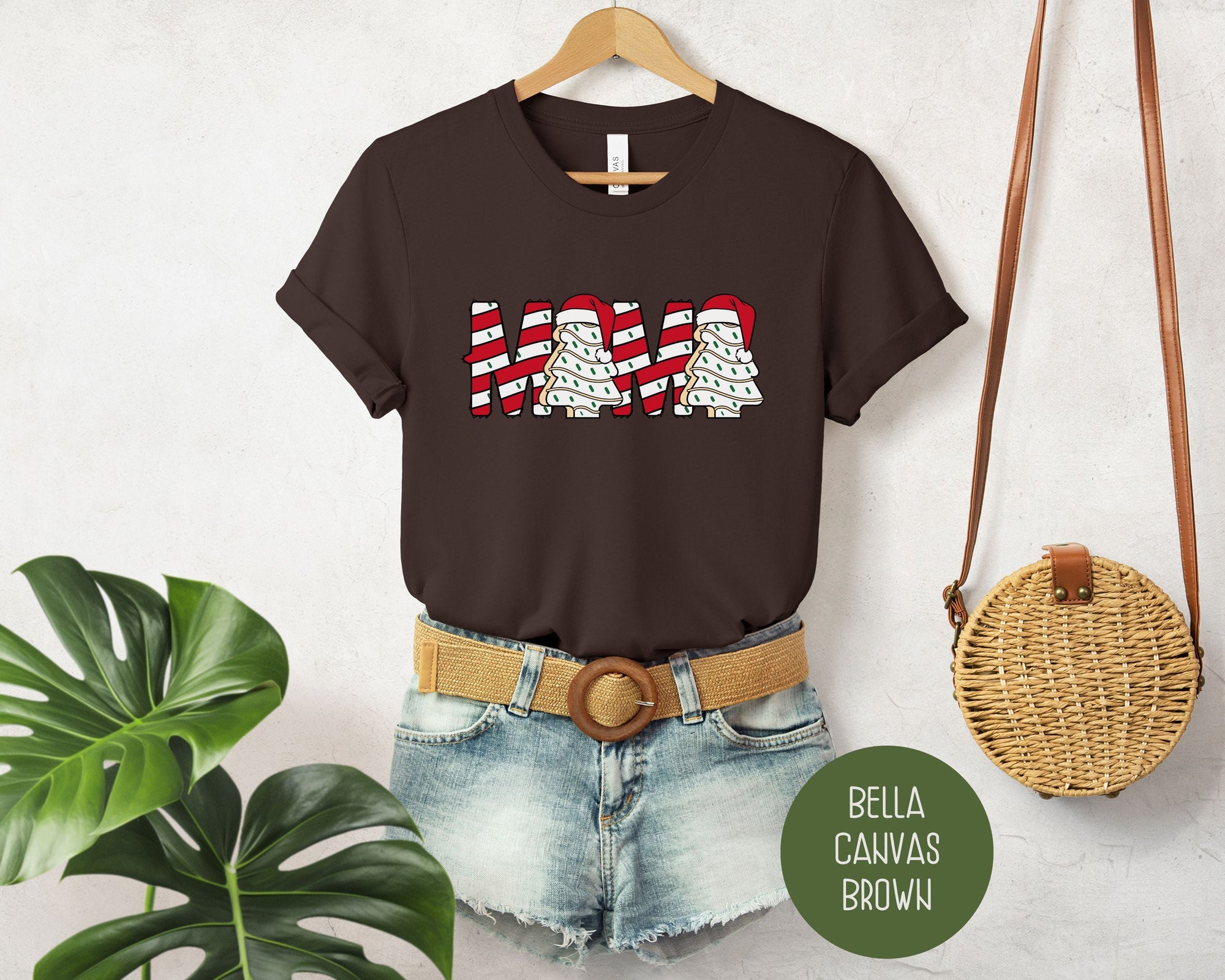 Mama Christmas Tree Cake Holiday Shirt-5
