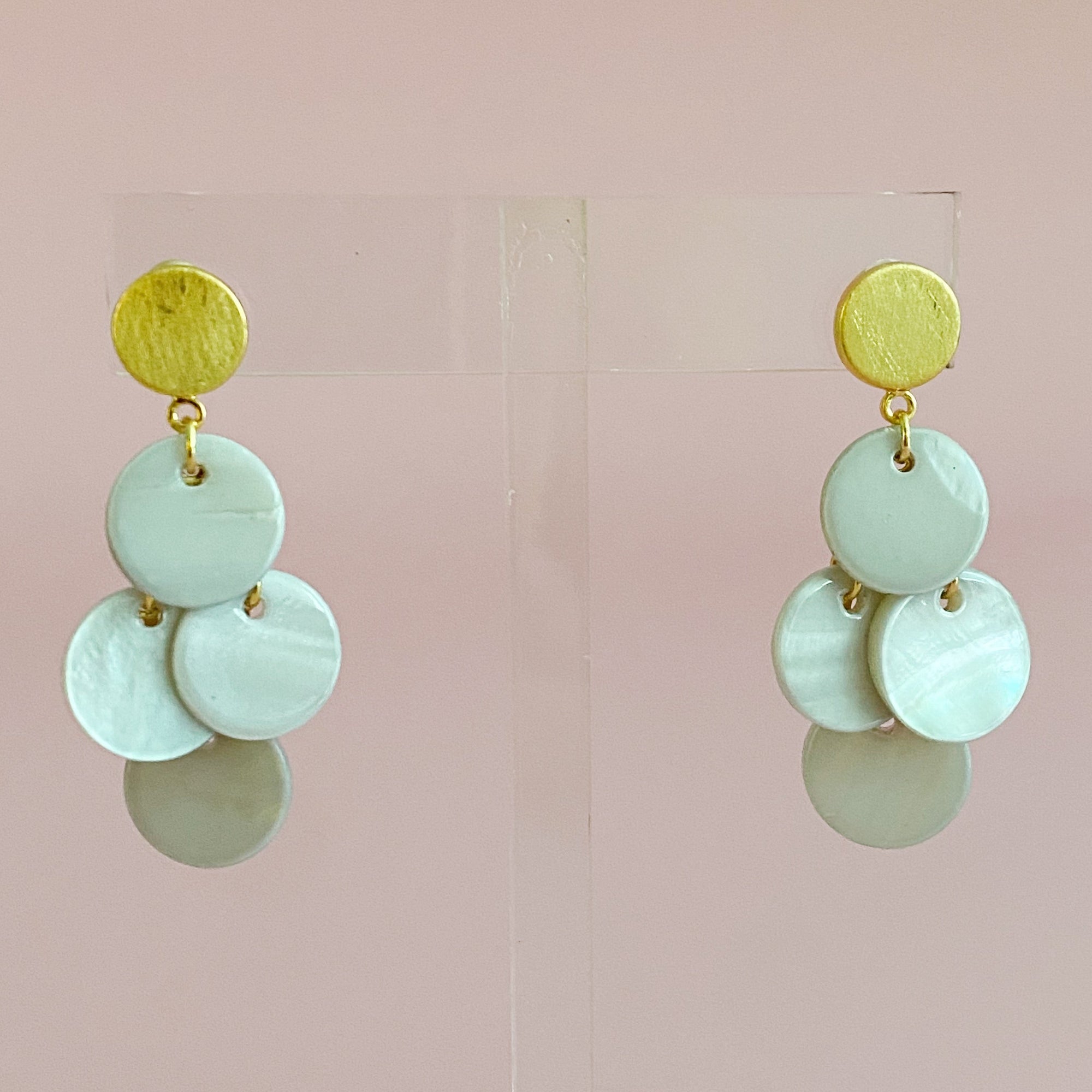 Shell Disc Chandelier Earring-3