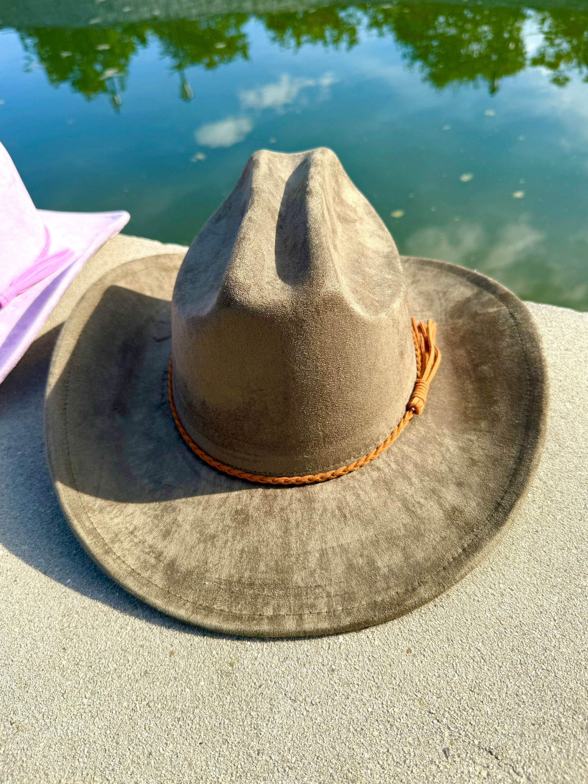 Vegan Suede Cowboy Hat Solid, Solid Cowboy Hat for Burning,, Rancher Hat, Wide Brim Hat, Hat for customization-8