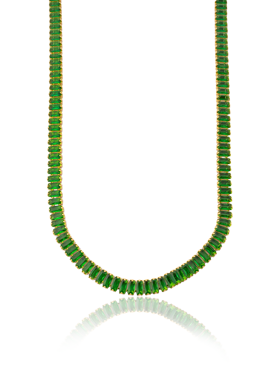6mm CZ Baguette Necklace (F93/I129)-3