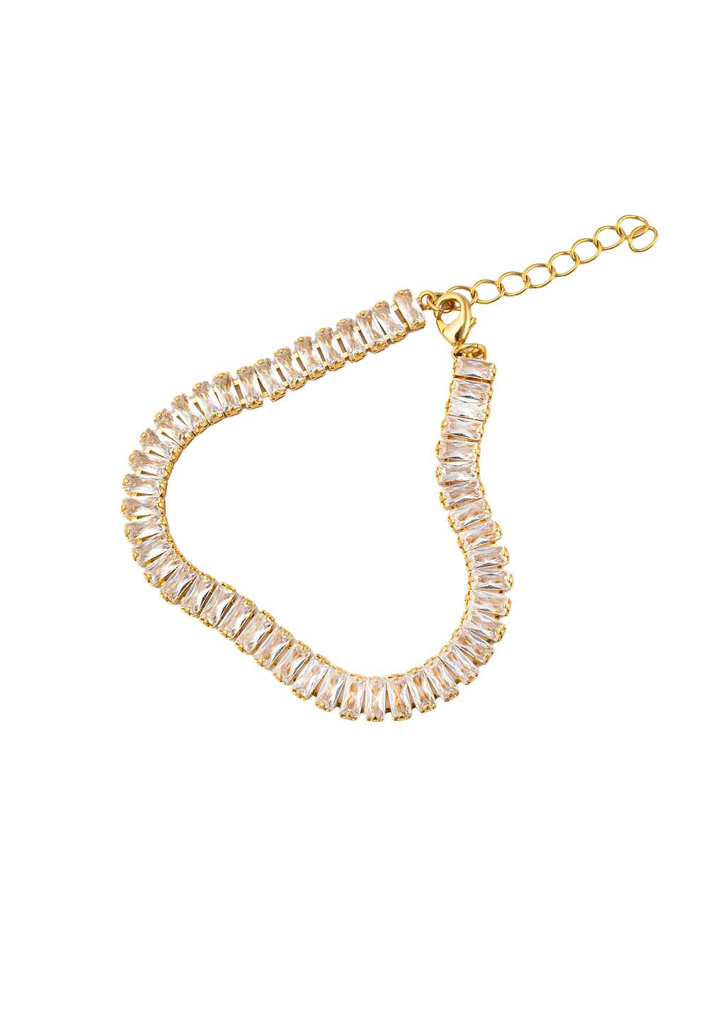 6mm CZ Baguette Necklace (F93/I129)-5