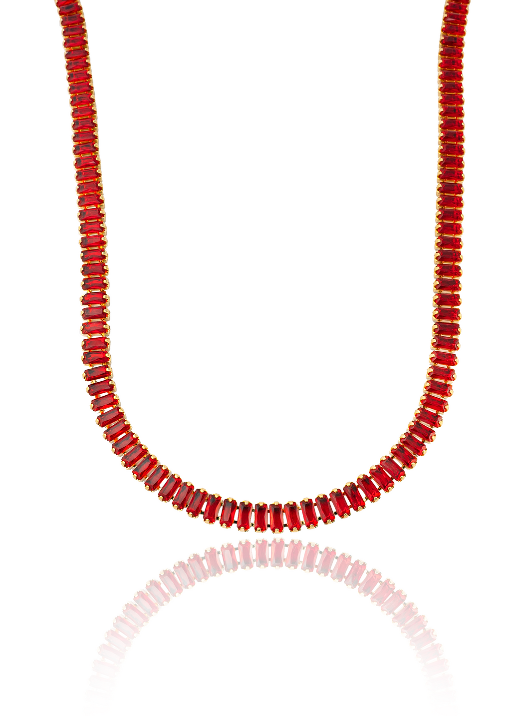 6mm CZ Baguette Necklace (F93/I129)-2