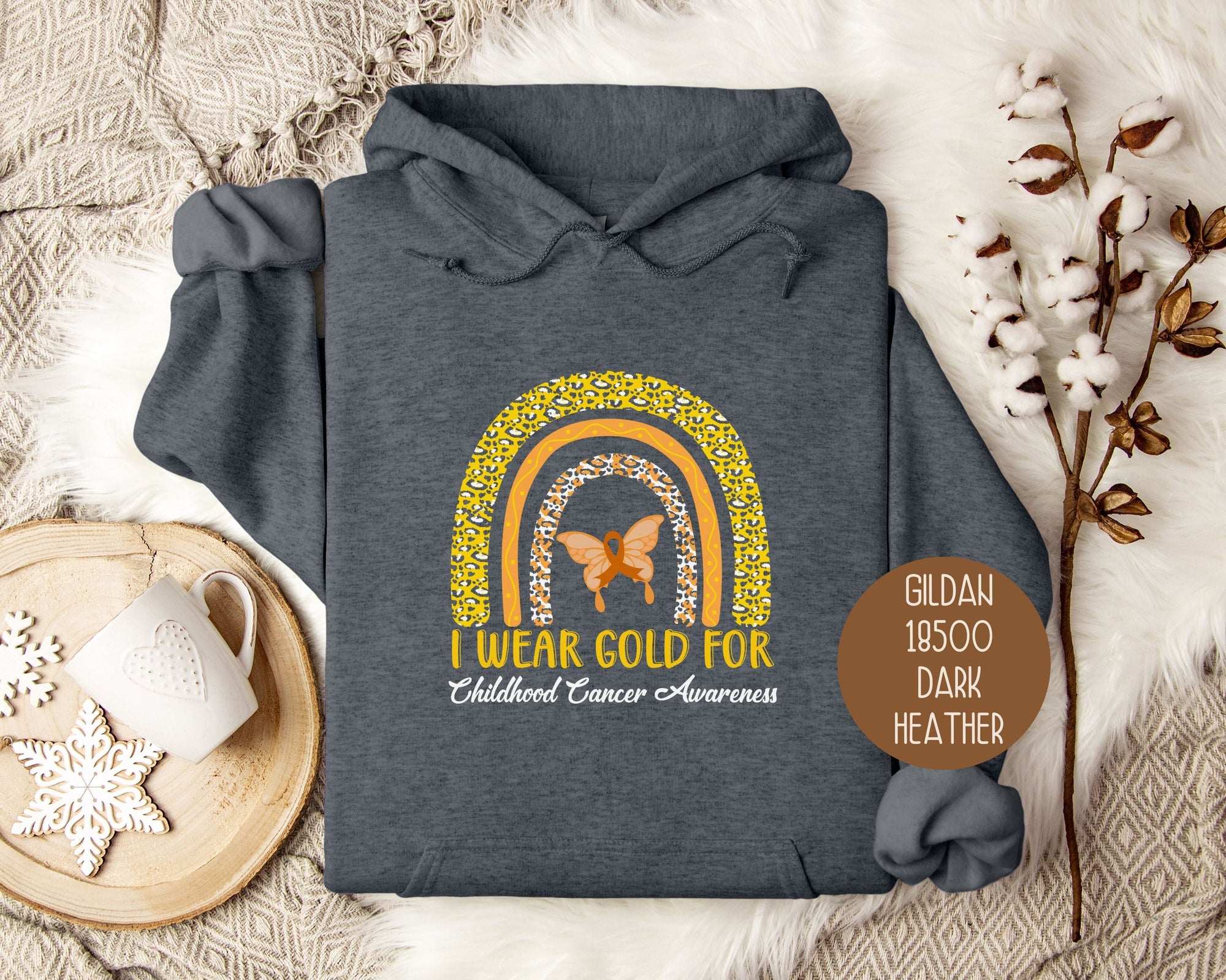 I Wear Gold In September for Childhood Cancer Awareness Month Hoodie-4