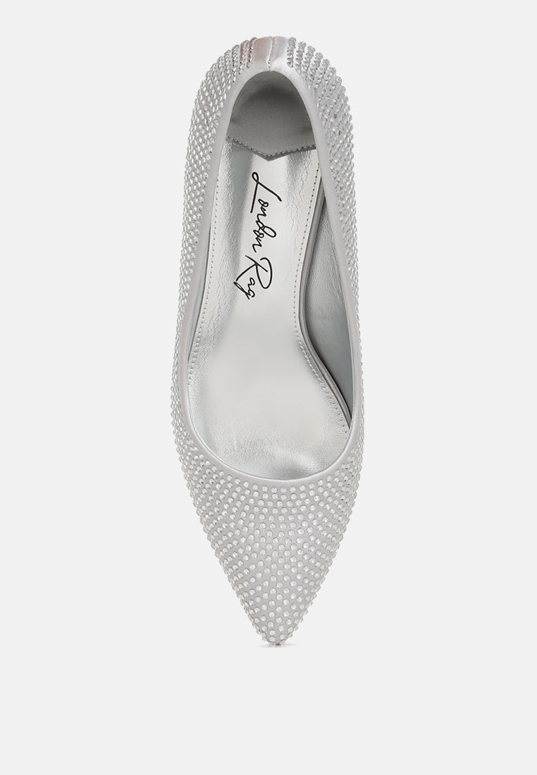 Dinah Rhinestones Embellished Kitten Heel Pumps-3