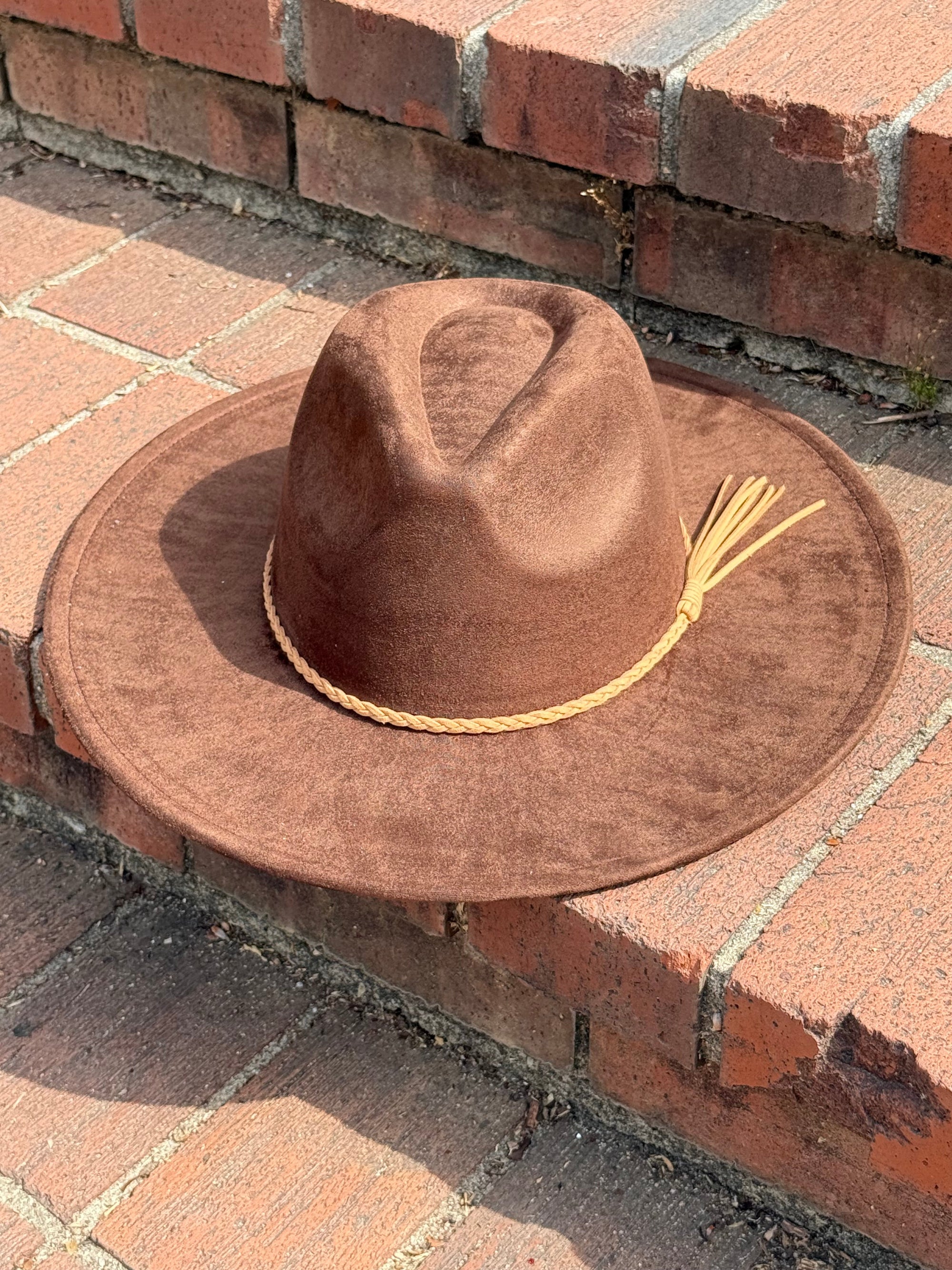 Premium Vegan Tribal Suede Fedora Hat-19