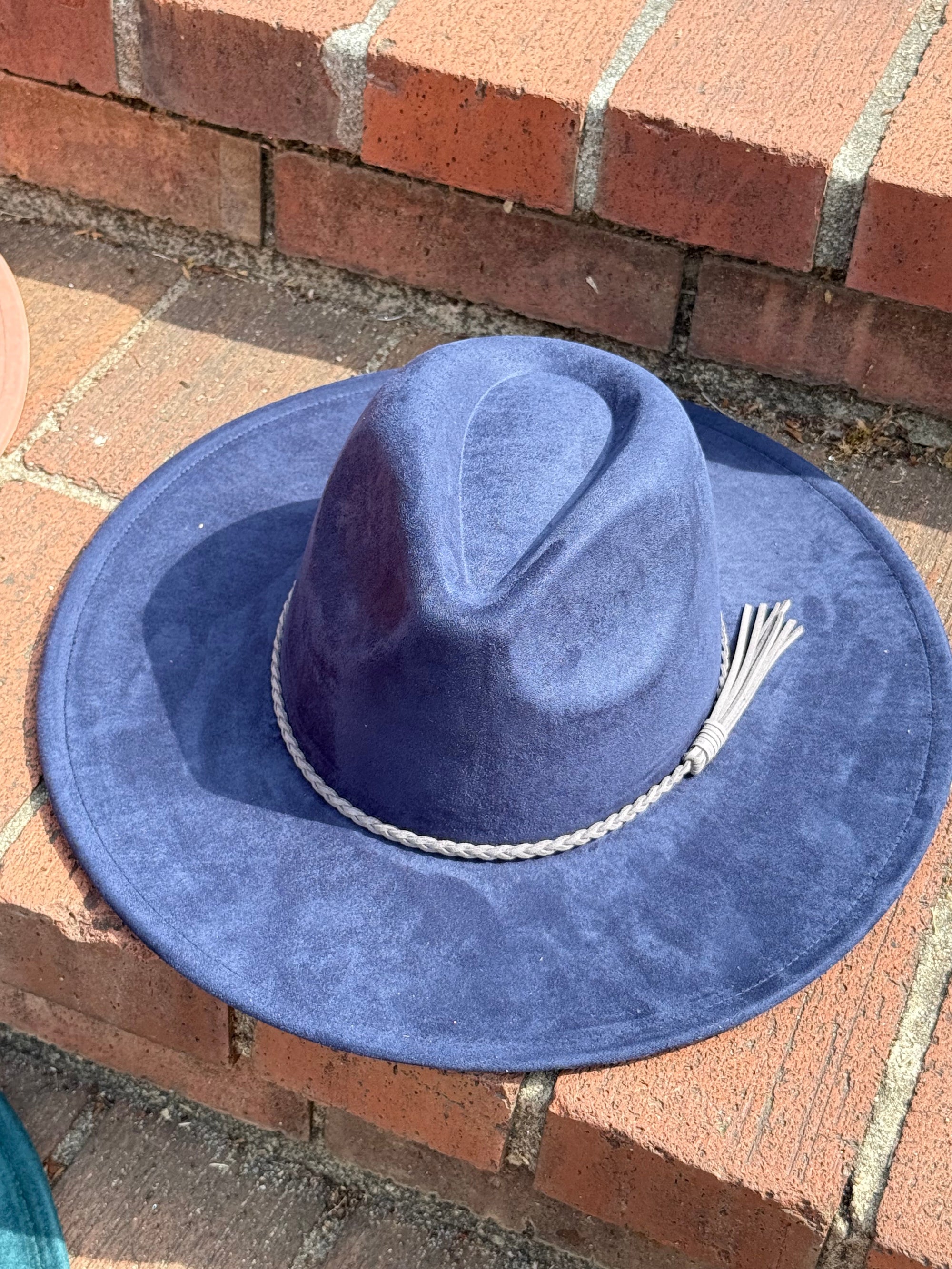 Premium Vegan Tribal Suede Fedora Hat-18