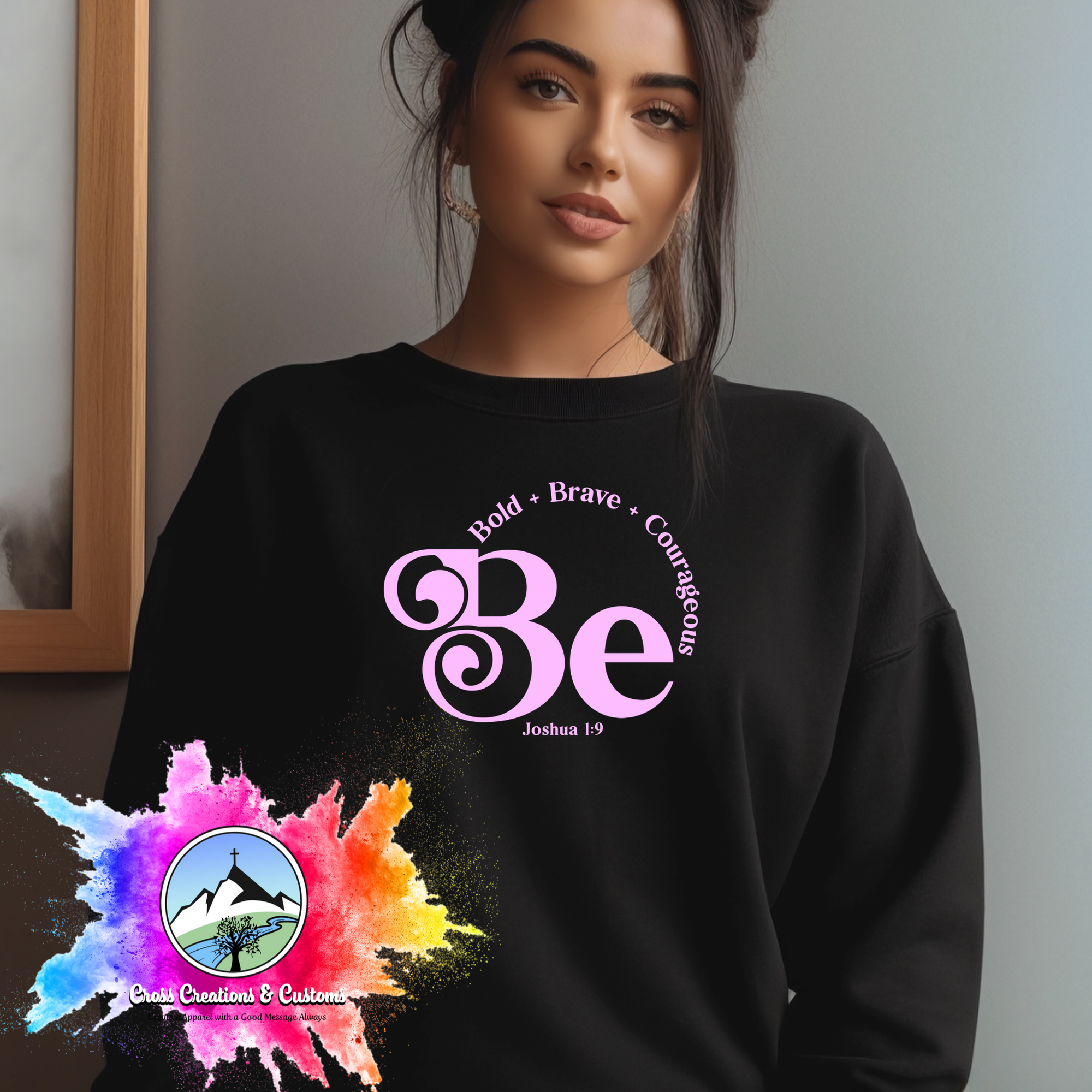 Christian Sweatshirt- Be Strong & Courageous-0